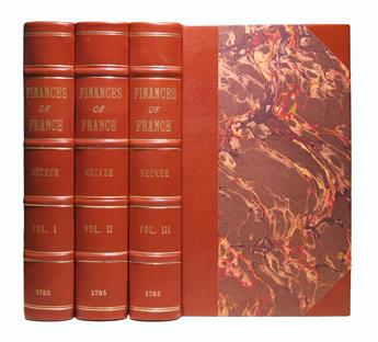 ECONOMICS  NECKER, JACQUES.  A Treatise on the Administration of the Finances of France.  3 vols.  1785